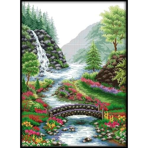 Embroidery scenic paintings punto de cruz cross stitch kits borduurpakketten kruissteek nature crossing broderie point de croix