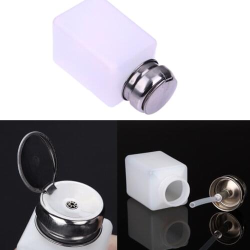 Top Quality 200ML Empty Pump Disinfectant Liquid Alcohol Press Nail Polish Remover Cleaner Dispenser Makeup Refillable Container