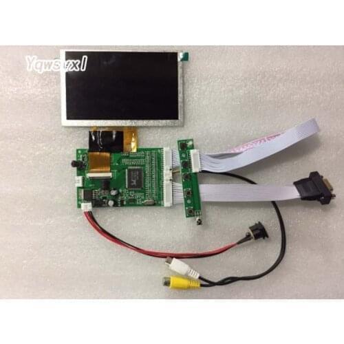 Yqwsyxl New 4.3inch 40 pin TFT LCD Display RGB 800*480 with AV driver board Module Kit Monitor for car AV