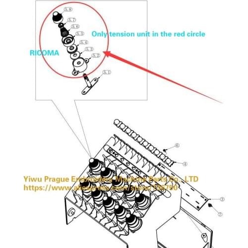 10 pcs Tension Unit Ricoma EM1010 Genuine Ricoma embroidery machine spare parts by Yiwu Prague Embroidery Machine Parts Co., LTD
