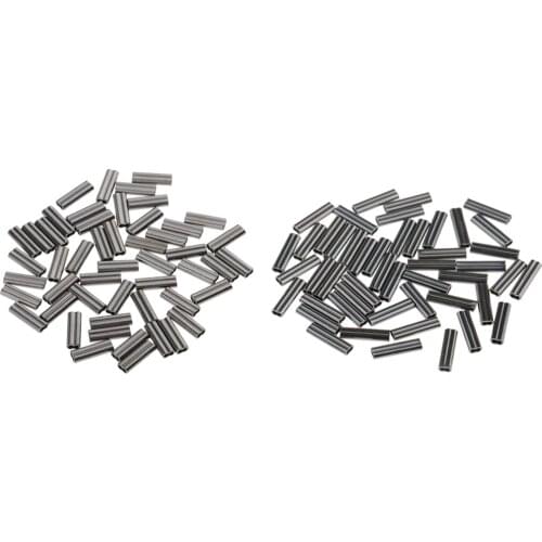 100Pcs Double Barrel Copper Fishing Crimp Sleeves for Rig Making 1mm & 0.8mm