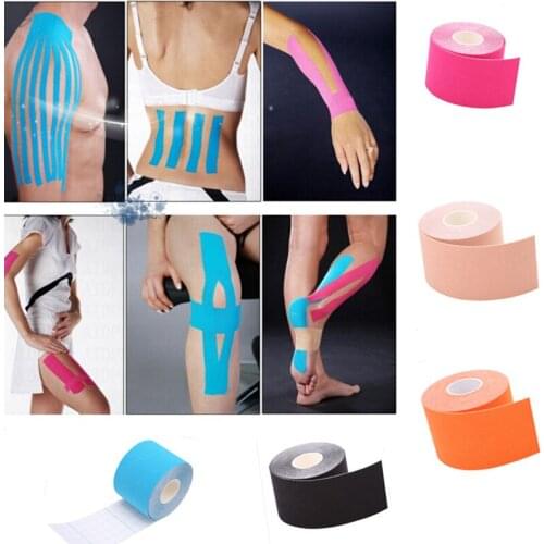 5 Colors 5cm x 5m Sports Muscle Stickers Tape Roll Cotton Elastic Adhesive Muscle Bandage Strain Injury Support Swim men women