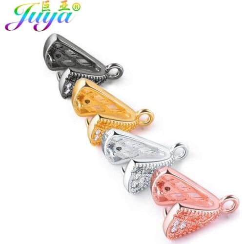 Wholesale Earring Findings Supplies Clamp Pinch Clip Bail Charms Hook Accessories For Women Crystal Agate Earrings DIY Making