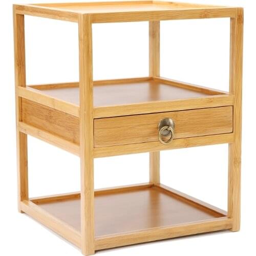 Bamboo Pu'er tea cake storage cabinet tea cabinet teapot shelf storage cabinet storage cabinet tea ceremony decoration