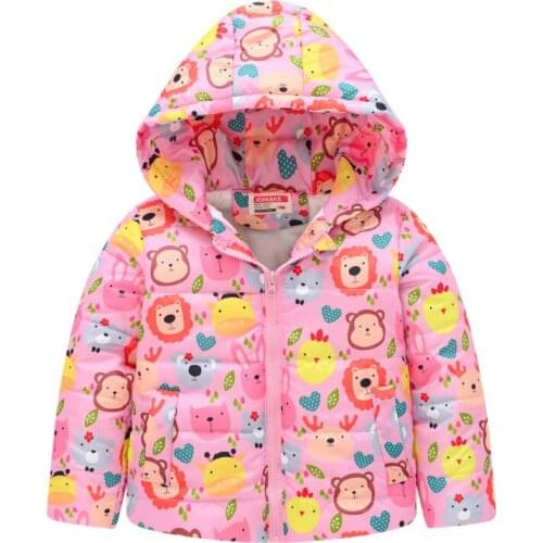 BBD Toddler Coat Autumn Winter Baby Boys Girls Cartoon Hooded Thick Warm Outdoor Cute Jacket Kids Delicate 2-7 Years Clothes
