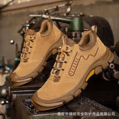 Four Seasons Work Shoes Mens Steel Toe Safety Shoes Protective Anti-Smashing Light Non-Slip Boots Sports Casual Shoes Mens45