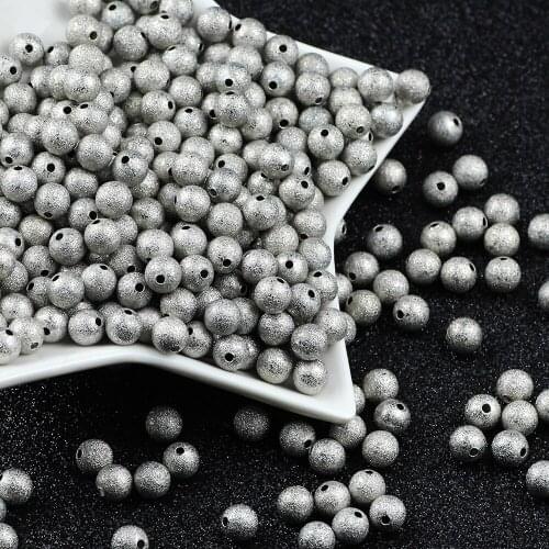 BTFBES Copper Spacer beads Ball White K 4 6 8 10mm Round Loose bead for DIY jewelry Making Necklace Bracelet Accessories Finding