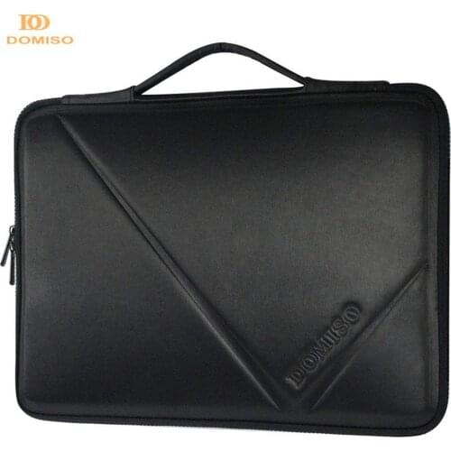 DOMISO 10 13 14 15.6 Inch Shockproof Waterproof Laptop Sleeve with Handle Lightweight Soft EVA Handbag Tablet Case Black