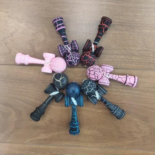 Full Crack 12CM Mini Kendama Wooden Toys Kendama Skillful Juggling Ball Game For Children Leisure Outdoor Sports