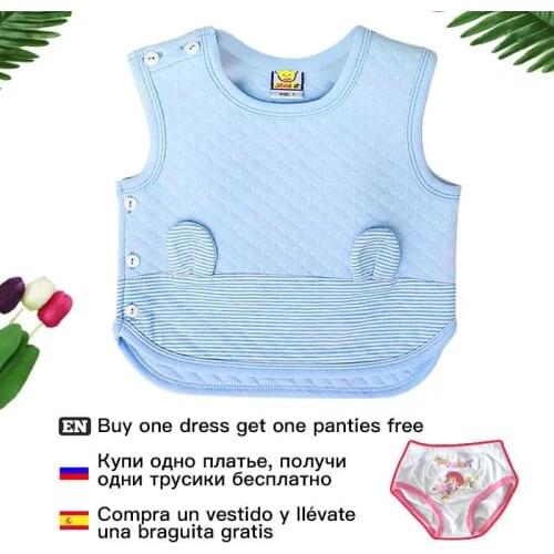 Little Q Children Tops for 2-4 years old baby Thick Cotton Sleeveless Tanks Boys and Girls fashion clothes cute party suits