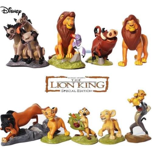 Disney Anime Lion King Simba Deer Bambi Mickey Mickey Mouse Donald Duck Action Figures Toy Gk Model Decoration Children Set Gift