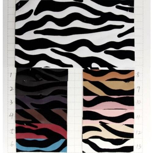 Flocking zebra leather/ high quality synthetic PU leather/ for Bags, gloves, shoes, harness, furniture/ good price