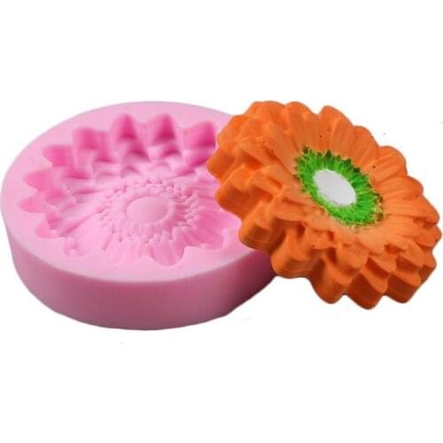 Chrysanthemums mold Flowers silicone moulds 3D jelly cake molds Sunflower cake decoration tools wholesale