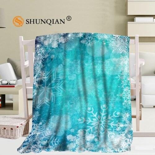 Custom Snowflakes Pattern Travel Blanket Home TV Casual Relax for Family Soft Fluffy Warm Blanket