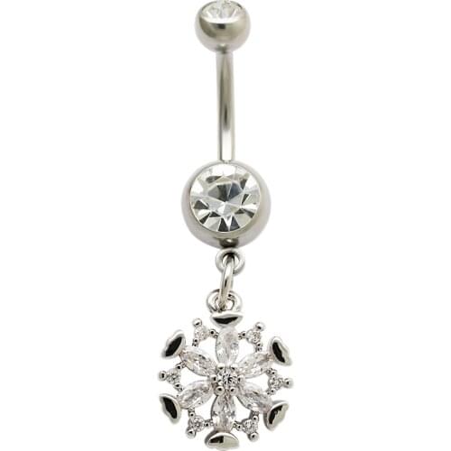 JHJT 14G Navel Belly Button Rings Stainless Steel 316L Surgical Body Jewelry Sexy Belly Piercing Nombril Rings Women Men