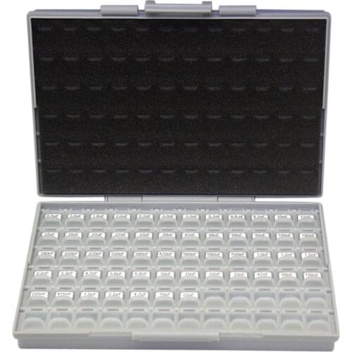 AideTek SMT/SMD 0805 capacitor organizzation storage enclosure 50 v x10 pcs plastic toolbox capacitors assortment box kit C0810