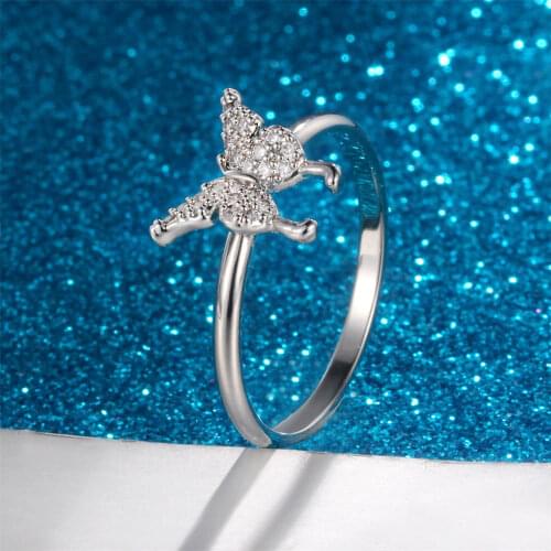 Rings for Women Couple Wedding Butterfly Ring Fashion Simple Engagement Rings for Women Give Girlfriend Birthday Gift Jewelry