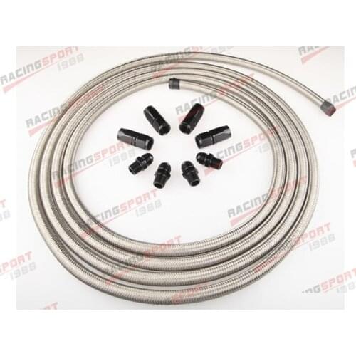 Automatic Transmission Cooler Line Kit 6AN Stainless Steel Braided
