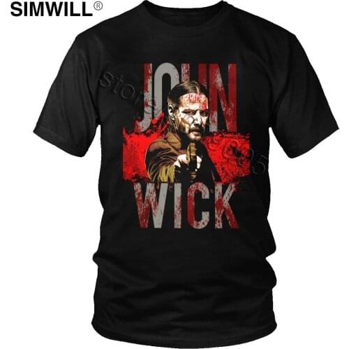 Cool John Wick T-Shirt Fashion Design Action Thriller T Shirt Short Sleeved 100% Cotton Graphic Tee Trendy Fans Tops Clothing