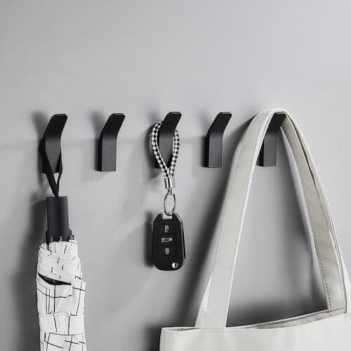 3-20pcs Bathroom Wall Hanging Coat Towel Hooks Black White Kitchen Living Room Kitchenware Robe Clothes Key Hook Hanger Hardware