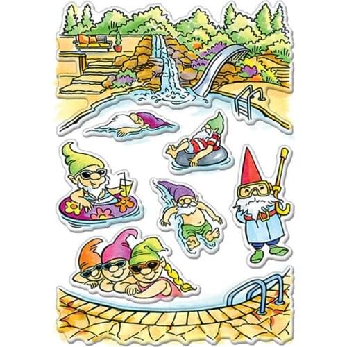 2020 Hot Gnome Pool New 4x6inch Transparent Silicone Clear Stamp For Scrapbooking DIY Craft Decoration Soft Stamp Photo Album
