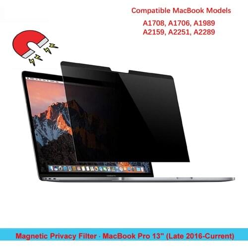 Magnetic Privacy Filter Anti-Glare Screen Protector for MacBook Pro 13" Touch Bar (Late 2016-Current) A1708, A1706, A1989, A2159