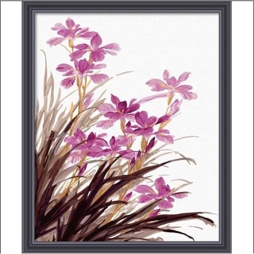 MaHuaf-X273 Framed friendship of orchid DIY Painting By Numbers Kits Modern Wall Art Picture Handpainted For Home Decor 40x50cm