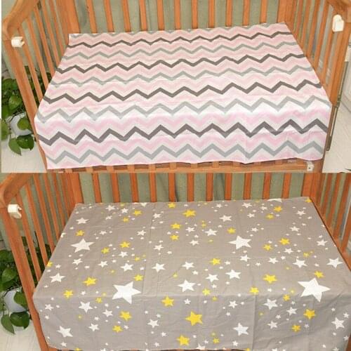 Free Shipping Muslinlife Cotton Baby Fitted Sheet Cartoon Crib Mattress Protector,baby bed sheet for crib size 150X91cm