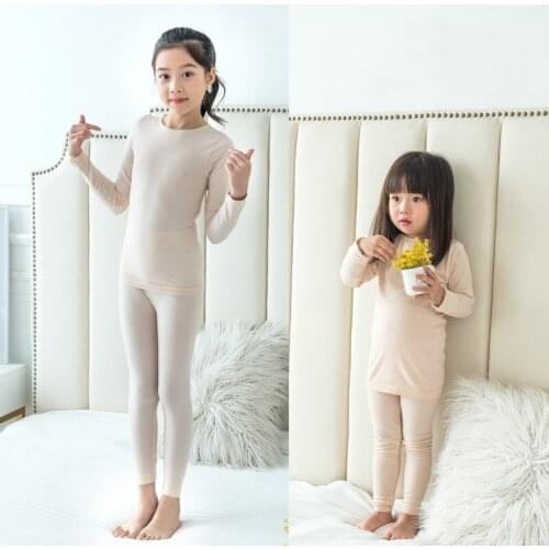 37 Degree Suit 3 Seconds Extremely Heating Underwear Winter Warmth Girls Childrens Ultra-Thin Modal Speed Hot Clothing 90-140Cm
