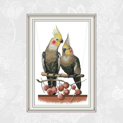 Needlework,Embroidery,DIY Handwork Paintings,Two Parrots Cross Stitch kits,Home Decor Cross-stitch,Sets For Embroidery Crafts