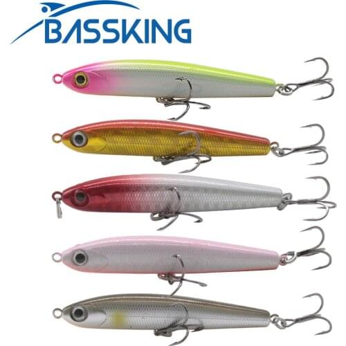 BASSKING Fishing Lure Pencil 70mm 8.1g Sinking Hard Bait Bass Fishing Tackle Saltwater Lure Peche Leurre Fish Bait Trolling Lure
