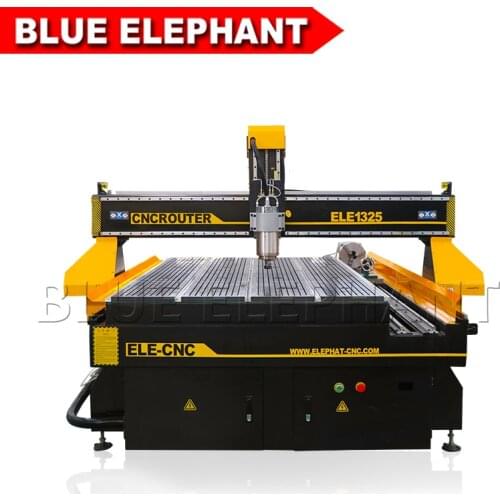 Blue Elephant 4 axis 1325 cnc router wood cutting machine with rotary device,china cnc router for wood furniture