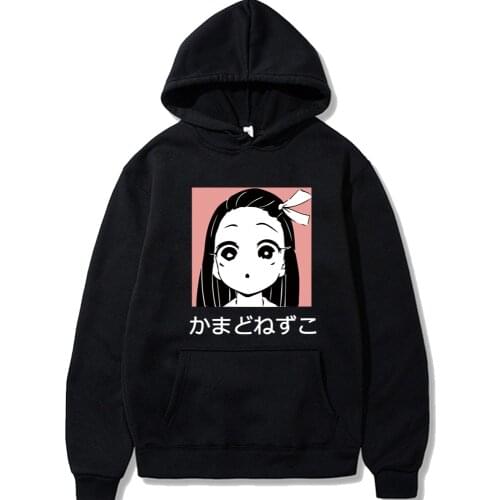 Japanese Anime Demon Slayer Kamado Nezuko Hoodie Tops Long Sleeve Tops Sweatshirts