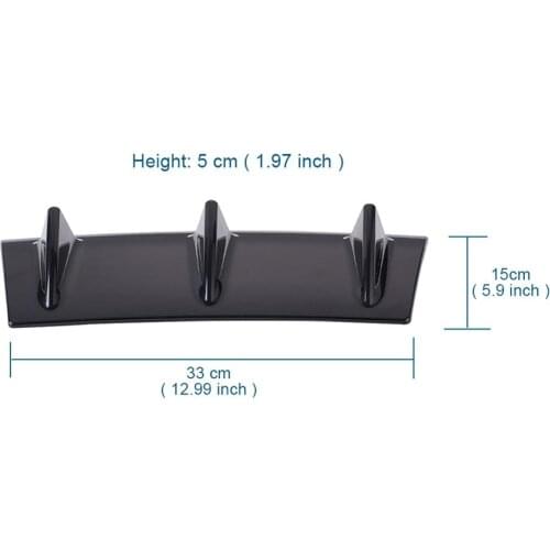 Universal Car Rear Bumper Lip Diffuser 3 Fin Shark Fin Style Car Back Bumper Spoiler Lip Splitter ABS