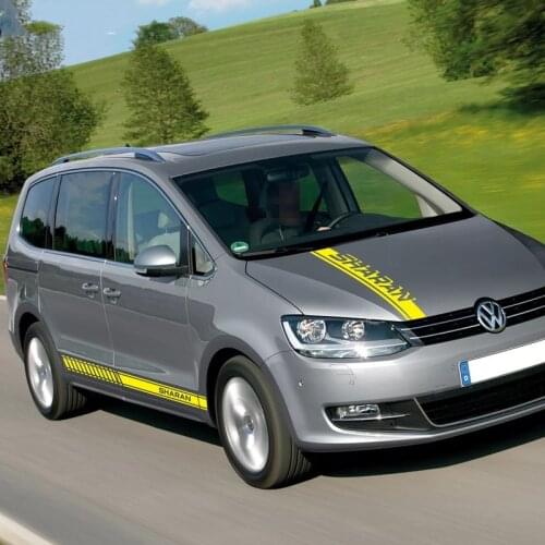 Vinyl Decal Tuning Accessories 1 set Sport Stripes Car Side Skirt Hood Bonnet Sticker For Volkswagen-Sharan Auto Body Decor