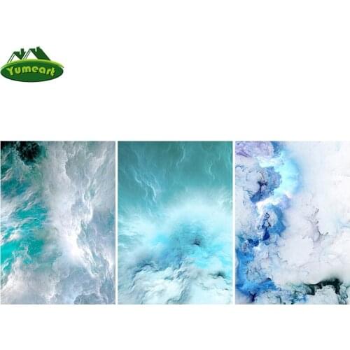 Needlework 5D Diamond Embroidery Modern Abstract Mosaic Full Square Diamond Painting by Number Blue Marble Wave Fashion Wall Art