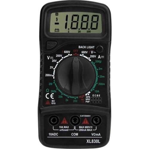 XL830 Mini Digital Multimeter 1999 Counts AC D/C Voltage Current Resistance Frequency Tester True RMS Tester Meter