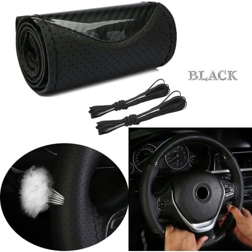 Parts Steering wheel cover Replacement With Needles&Thread 15\"/38cm Car