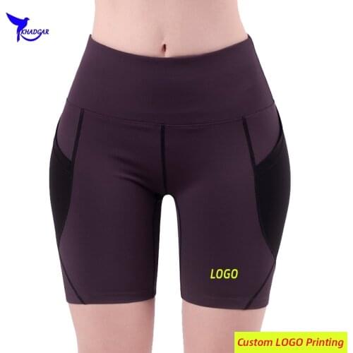 Push Up Side Pocket Women Yoga Shorts 2021 Custom High Waist Running Tights Quick Dry Sports Cycling Gym Fitness Short Leggings