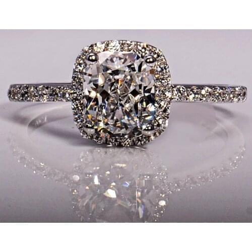 90% OFF Luxury Female Crystal Zircon Stone Ring Real 925 Sterling Silver Engagement Ring Vintage Wedding Rings For Women
