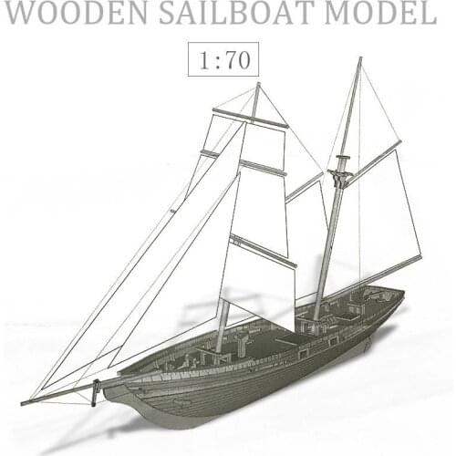 1:70 Scale Wooden DIY Ultra Sonic Motor Sailboat Model Kit 3D Designer Constructor For Adults Handmade Puzzle Sailing Boats Toys