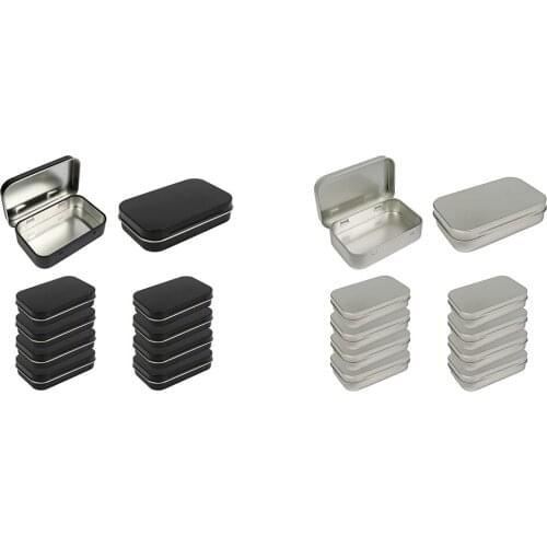 10 Pack Metal Rectangular Empty Hinged Tins Box Containers 95x60x21mm Mini Candle Tins