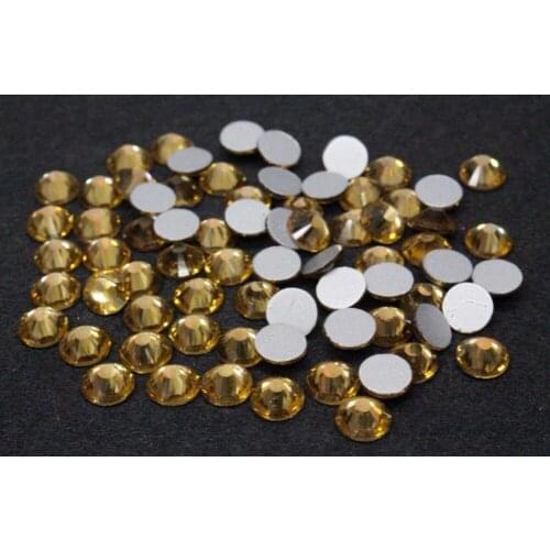 144pcs ss40 Lt topaz Top quality Largest size Flat back Non hotfix rhinestones 8mm lt col topaz glue on crystal