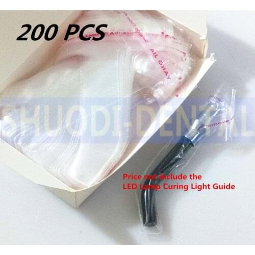 200PCS Dental Teeth Whitening Curing Light Guide Disposable Sleeves Sheath Cover (without lamp in image)