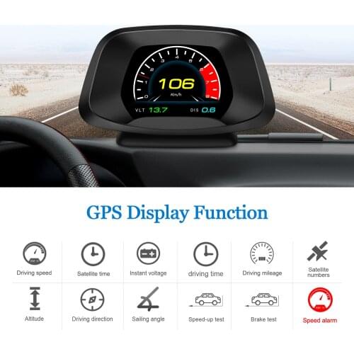 Car HUD Head Up Display Meter Turbo Gauge OBD2 GPS Speed Monitoring Digital Car Speedometer Brake Test Scanner Smart Gadget