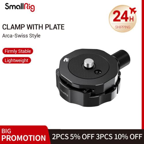 SmallRig Tripod Head Quick Switch Clamp with Plate (Arca-Swiss Style) Camera Adapters for Monopod DSLR Camera 2406
