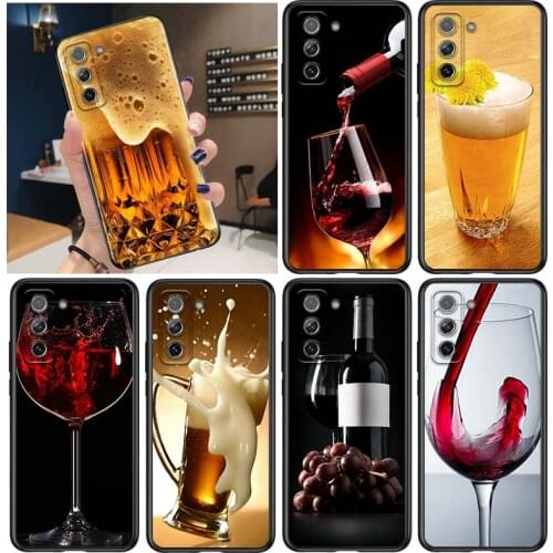 Beer Wine Fashion for Samsung Galaxy S21 Ultra Plus Note 20 10 9 8 S10 S9 S8 S7 S6 Edge Plus Black Phone Case