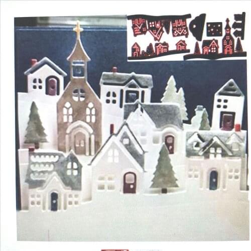 Village, house Metal Cutting Dies for DIY Scrapbooking Album Paper Cards Decorative Crafts Embossing Die Cuts