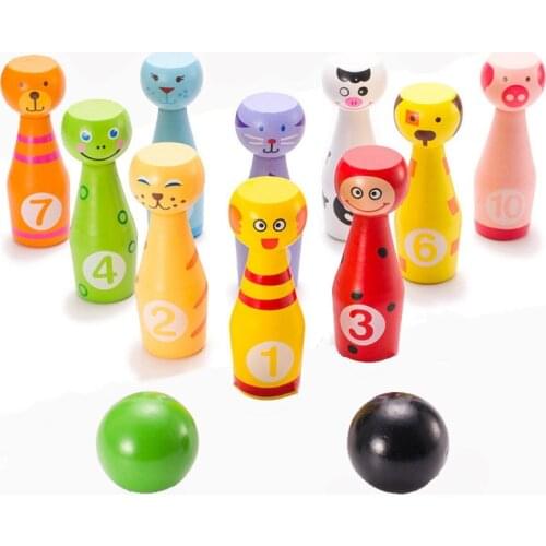 Early Education Cartoon Animals Wooden Toys Childrens Bowling Toy Educational Toys Casual Table Games Parent-child Interaction
