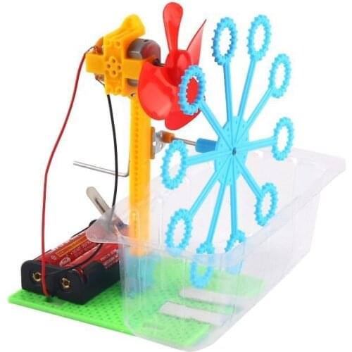 Children Kids Soap Water Toys Hand-eye Coordination Hand Flexibility DIY Handmade Hand Cranked Bubble Maker Machine